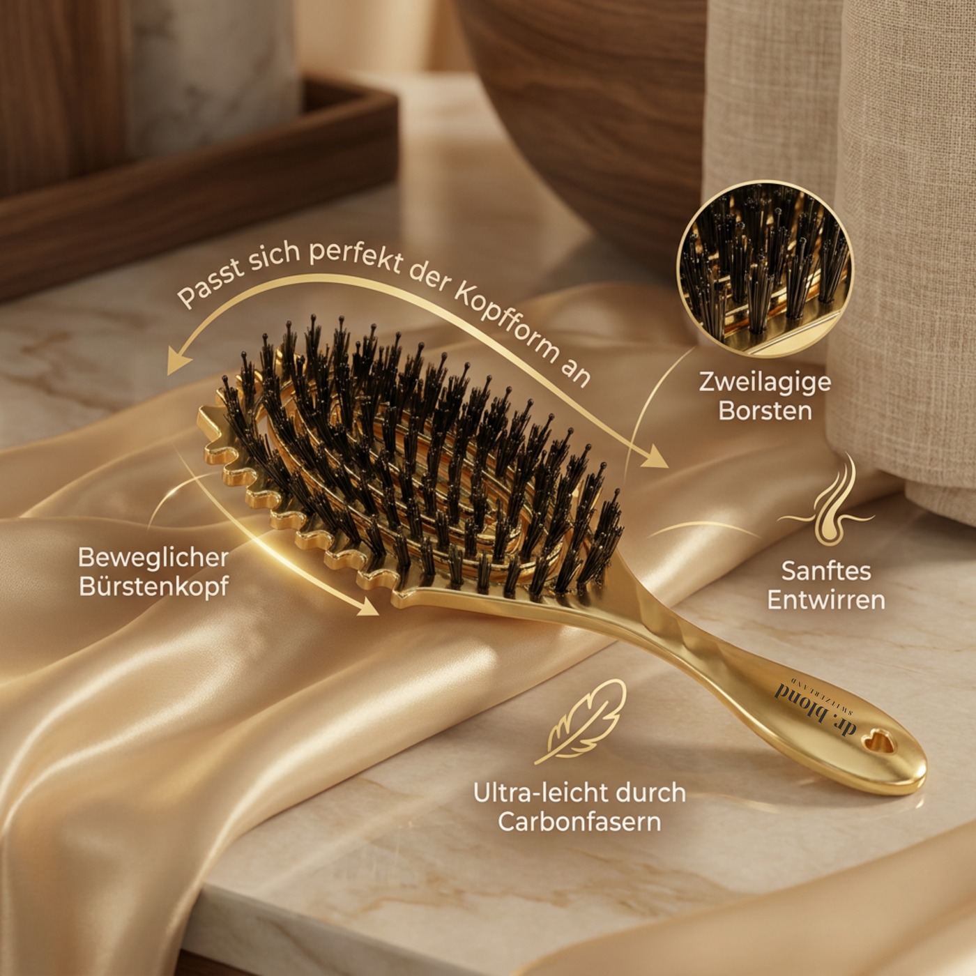 Dr. Blond Luxury Hairbrush Gold